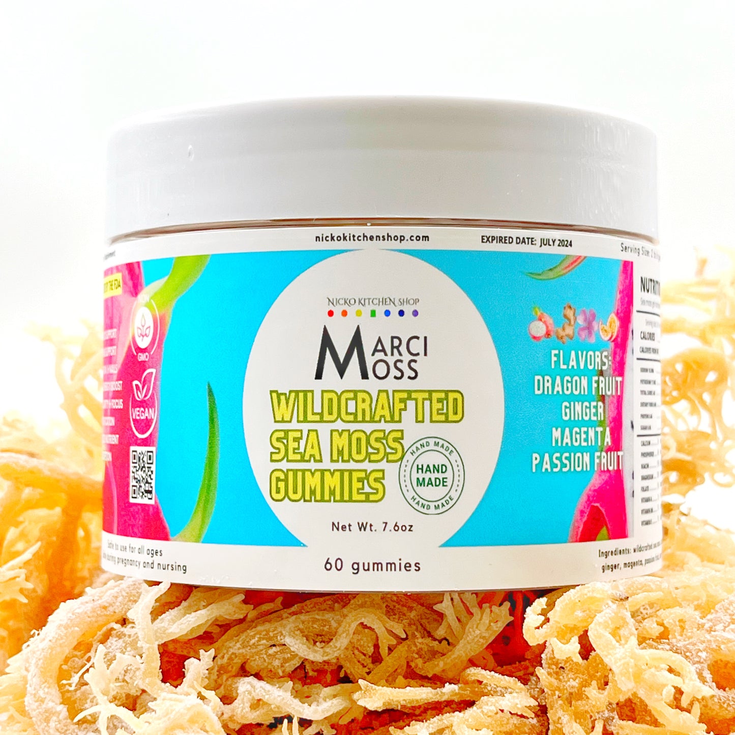Wildcrafted Sea Moss Gummies | Original Mix | Dragon Fruit