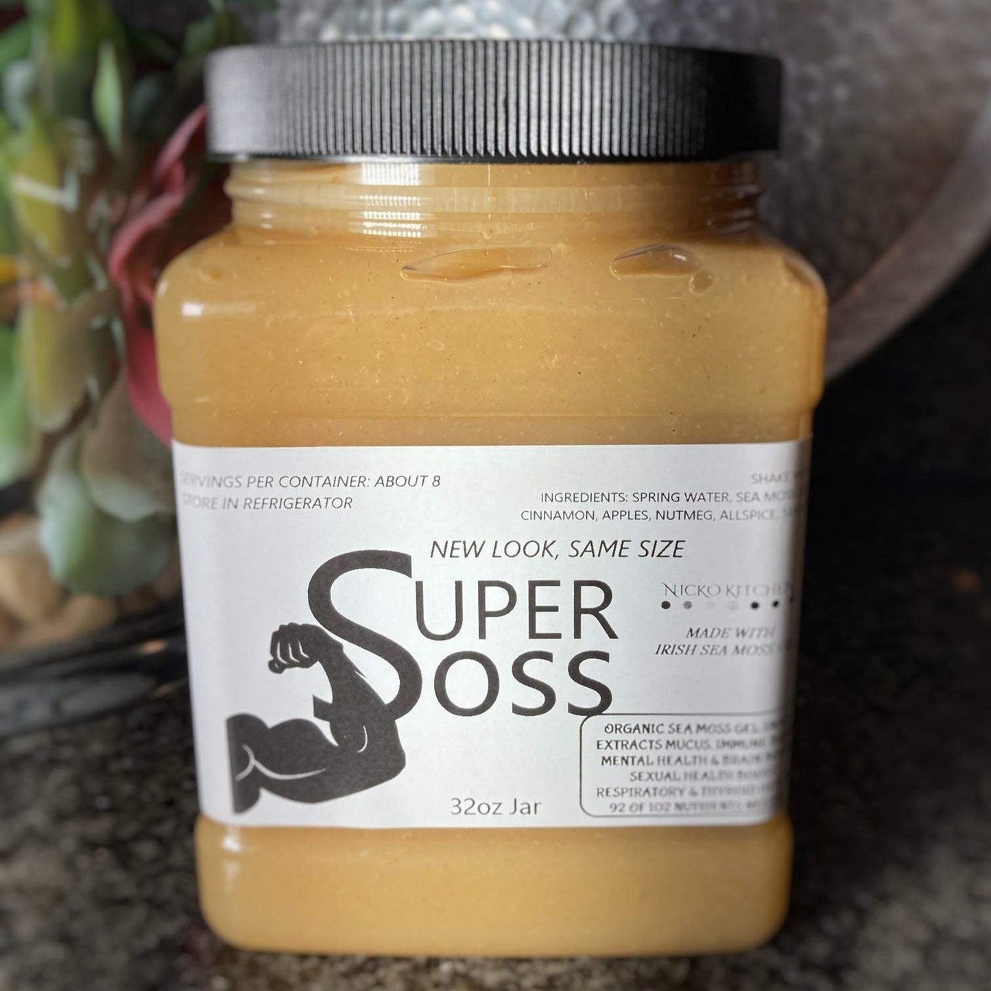 SuperSoss Sea Moss Gel Applesauce Snack | 32 oz Jar | Recurring Delivery