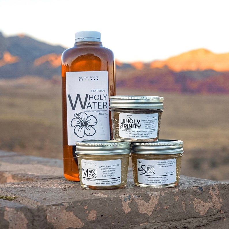 Sea Moss Gel Starter Kit with WholyWater Soursop Detox Tea | Bundle