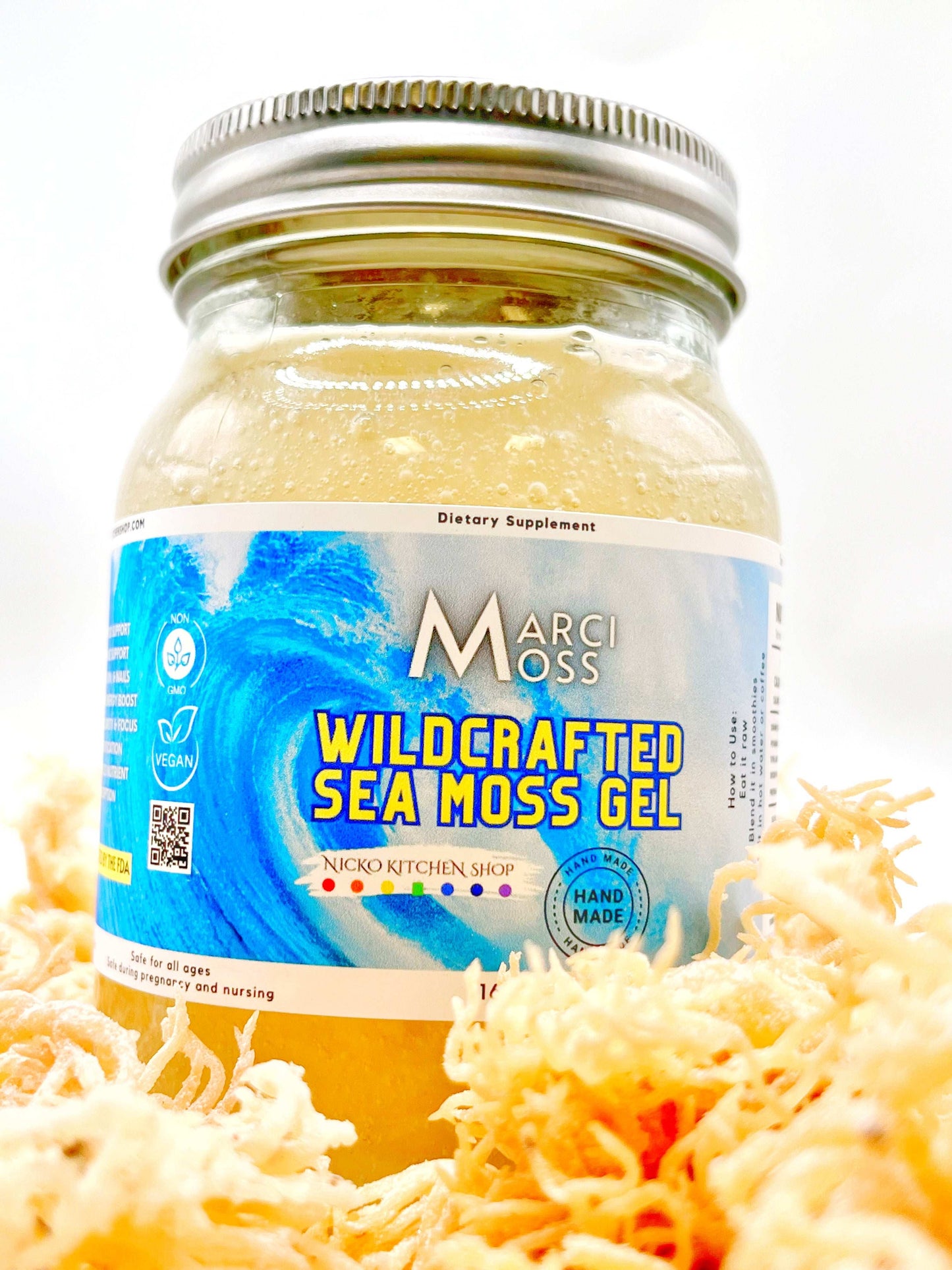 Wildcrafted Sea Moss Gel | MarciMoss | 16oz Jar