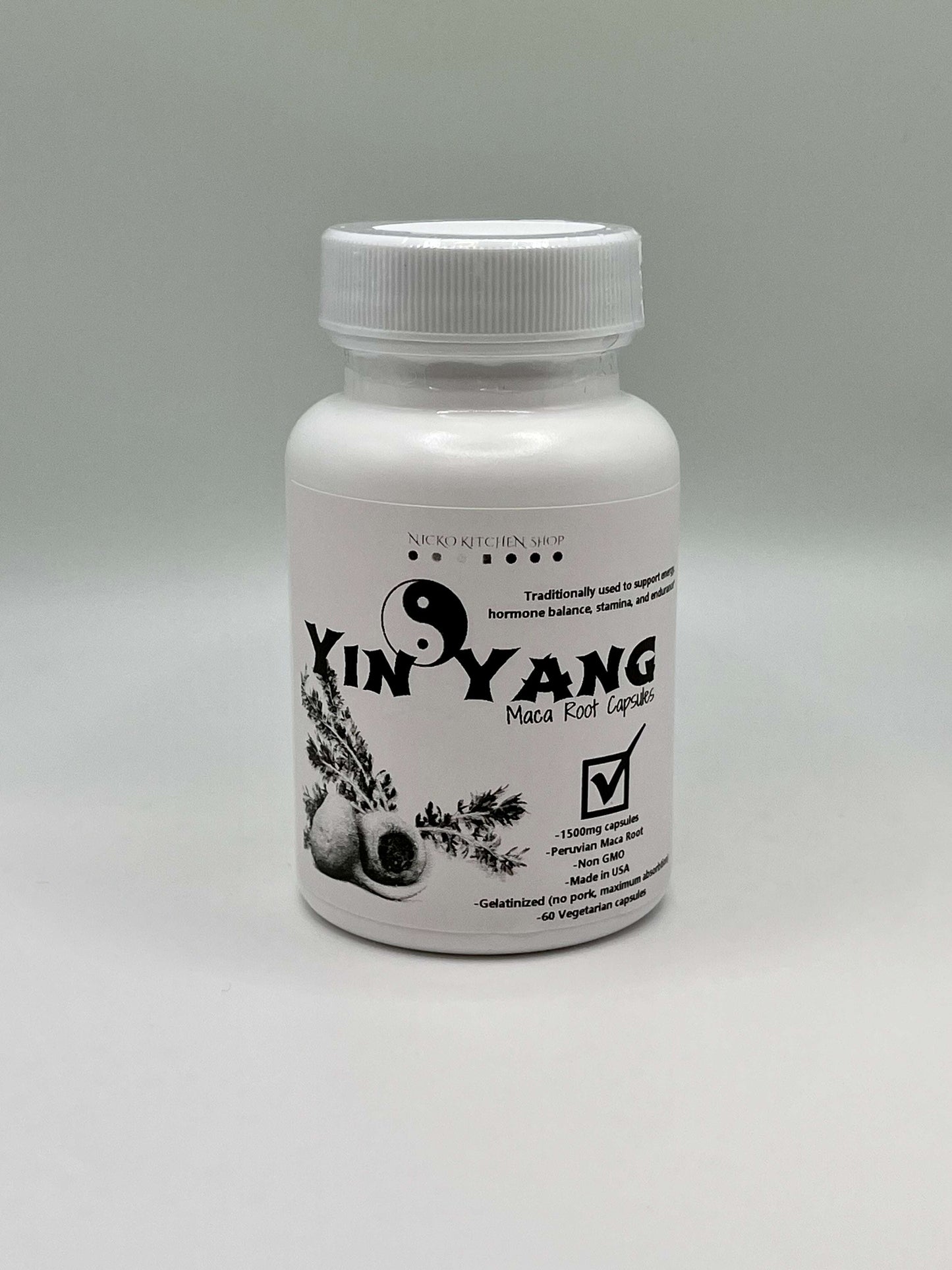 Maca Root Capsules | Yin Yang | 1500mg 60 capsules
