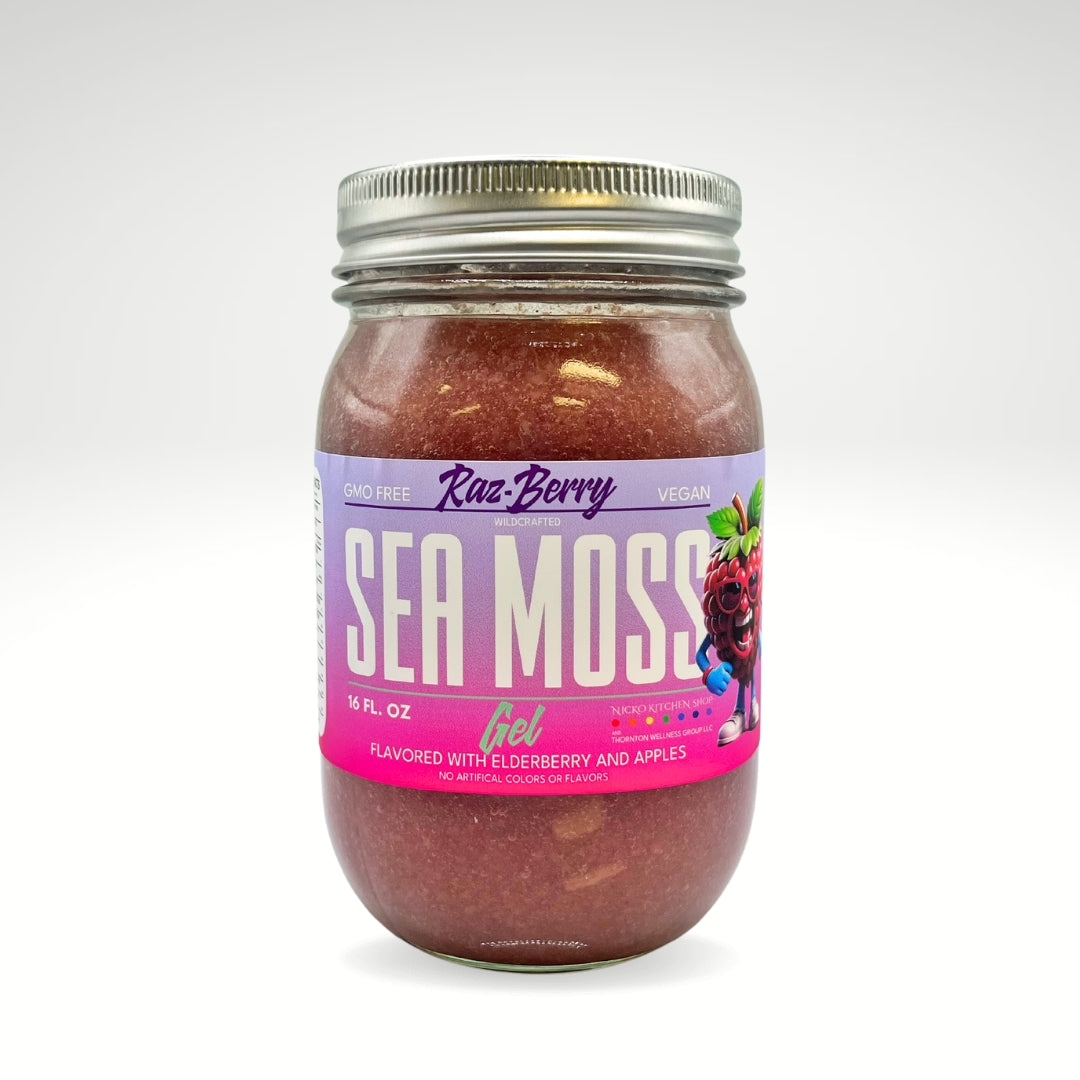 RazBerry Elderberry Sea Moss Gel 16oz | Immune Blend