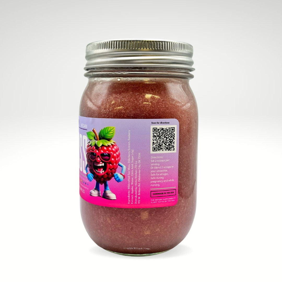 RazBerry Elderberry Sea Moss Gel 16oz | Immune Blend