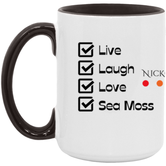 Live Laugh Love Sea Moss 15oz. Coffee Mug