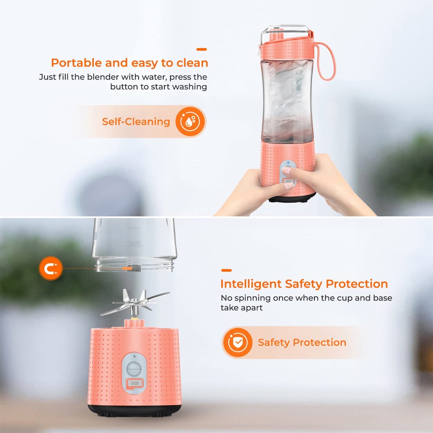 2 in 1 Portable Juicer and Blender | USB Rechargeable Mini Blender