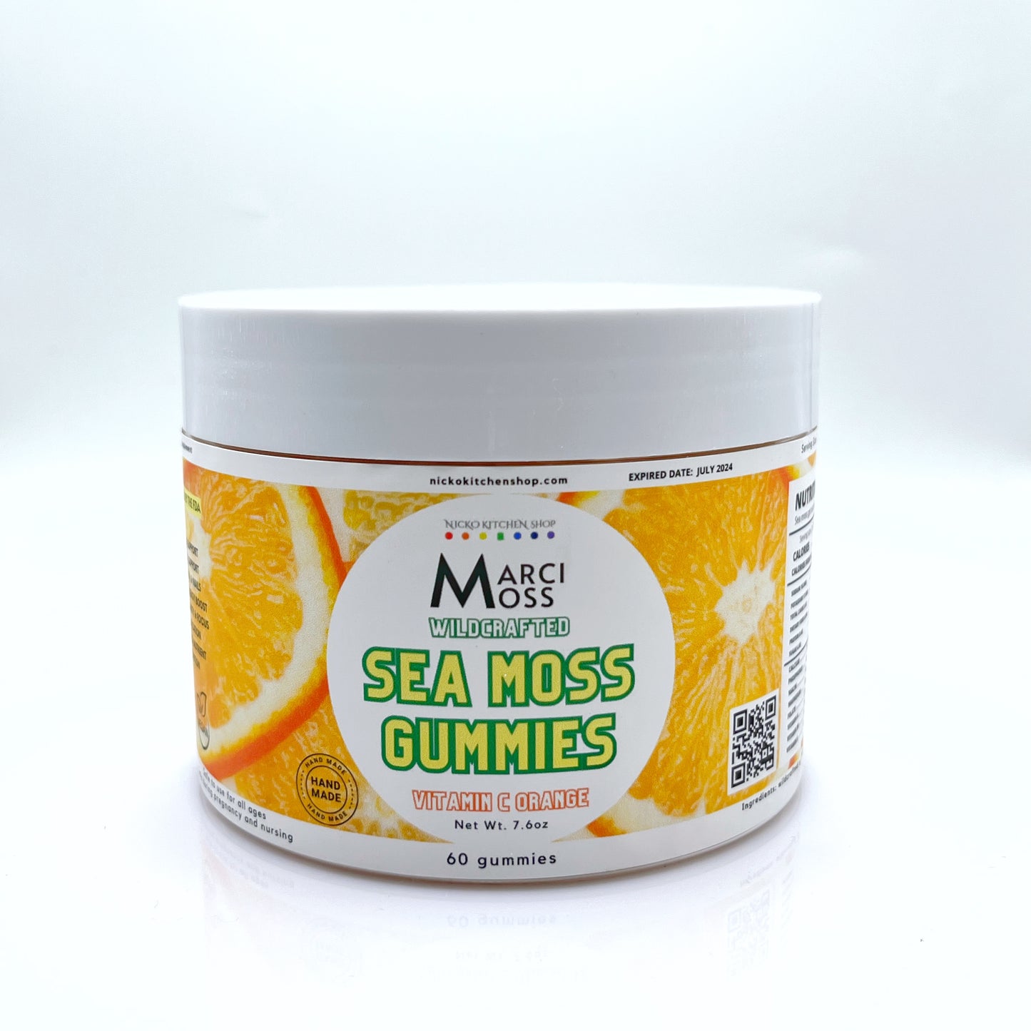 Vitamin C Sea Moss Gummies | Gelatin Free | Orange Flavor