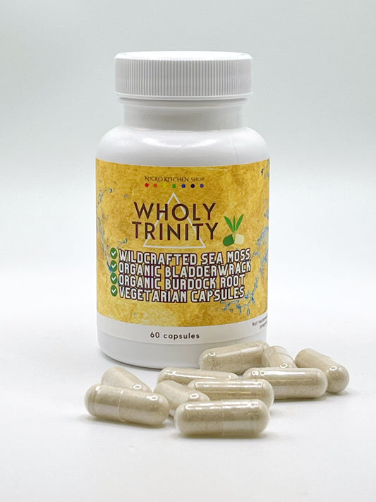 WholyTrinity Sea Moss Capsules | with Bladderwrack and Burdock Root | 60 pills