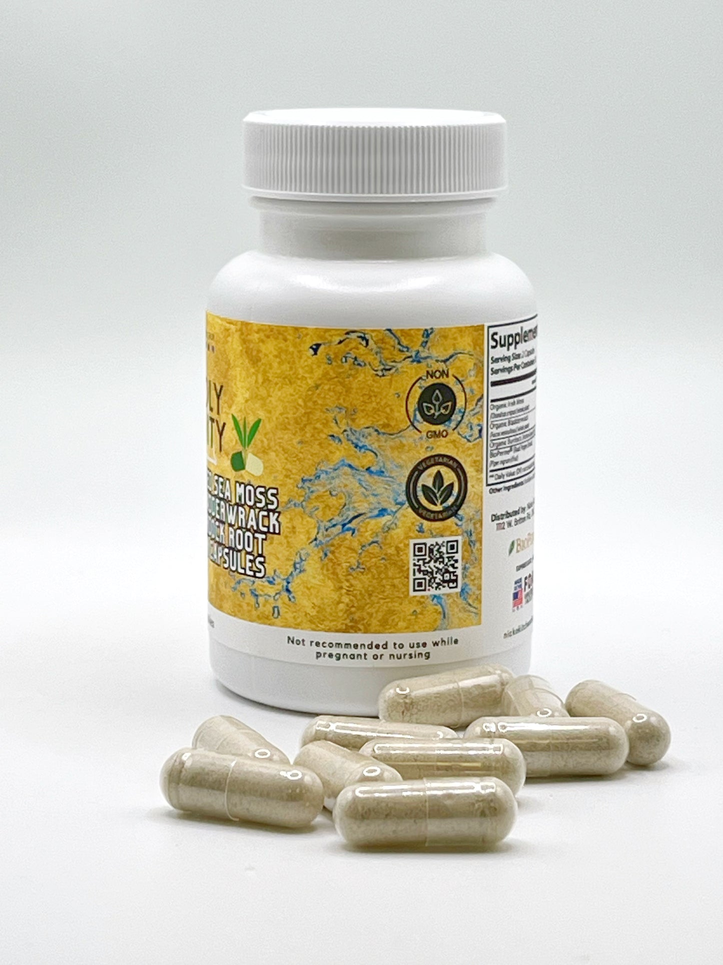 WholyTrinity Sea Moss Capsules | with Bladderwrack and Burdock Root | 60 pills | Recurring Delivery