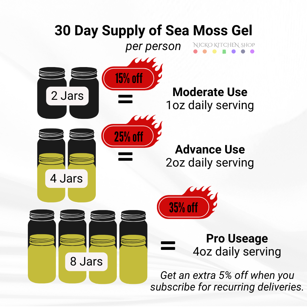 MarciMoss Wildcrafted Sea Moss Gel | Monthly Subscription Bundle