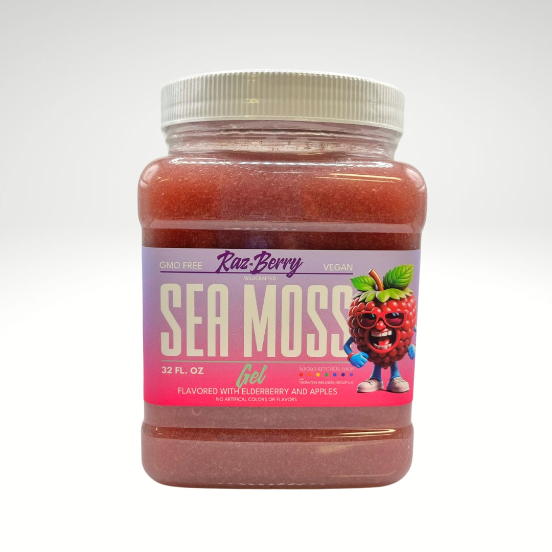 RazBerry Apple Sea Moss Gel | Flavored Elderberry Sea Moss