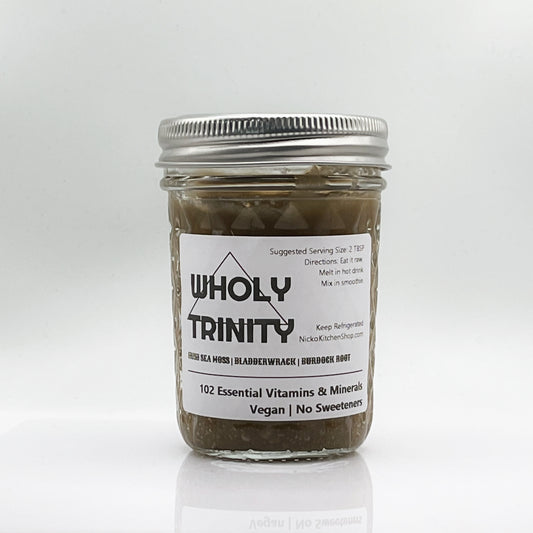 WholyTrinity Sea Moss Gel with Bladderwrack and Burdock Root | 8oz | One Week Supply