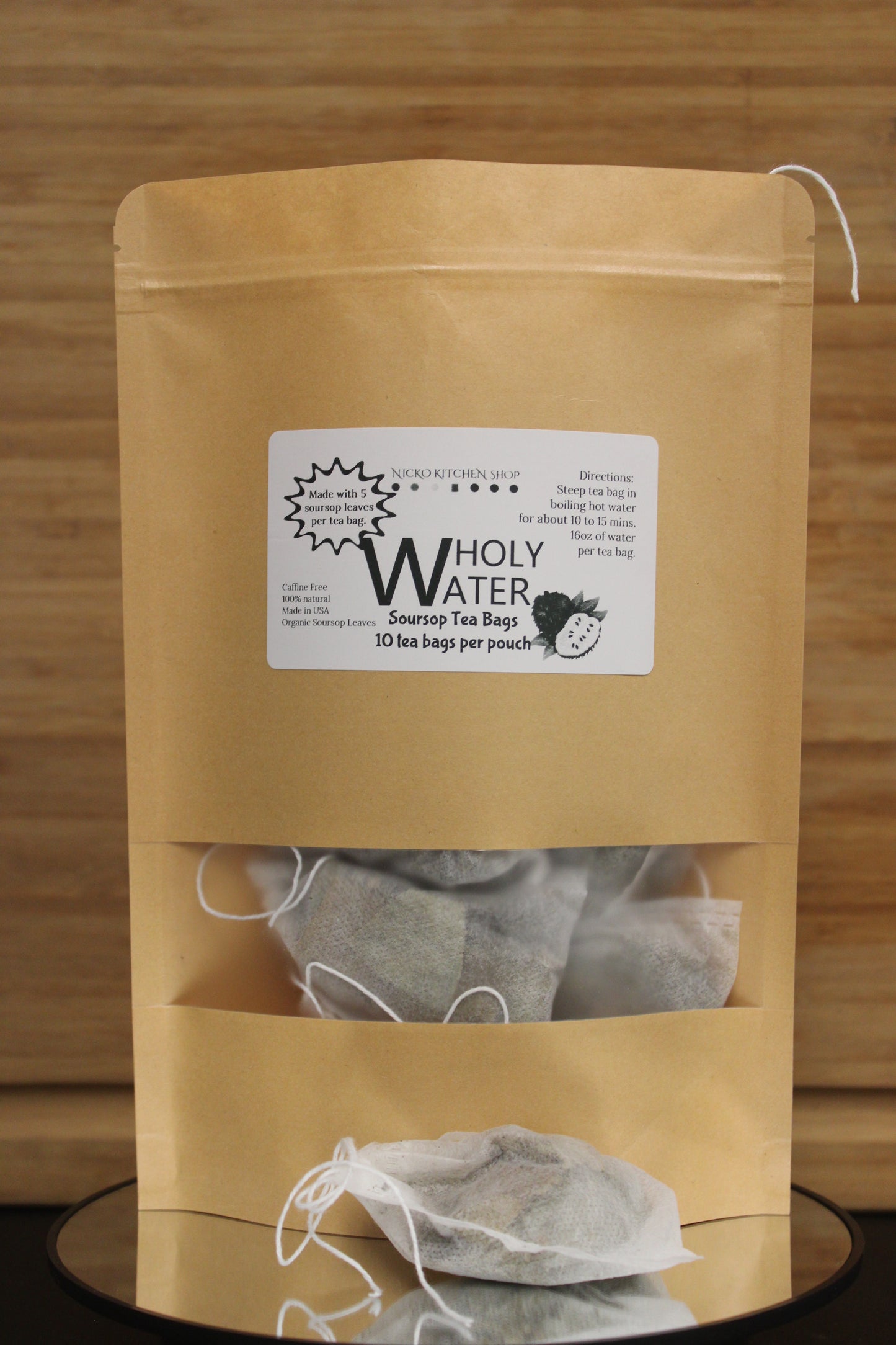 WholyWater Soursop Tea Bags | Organic Detox Tea