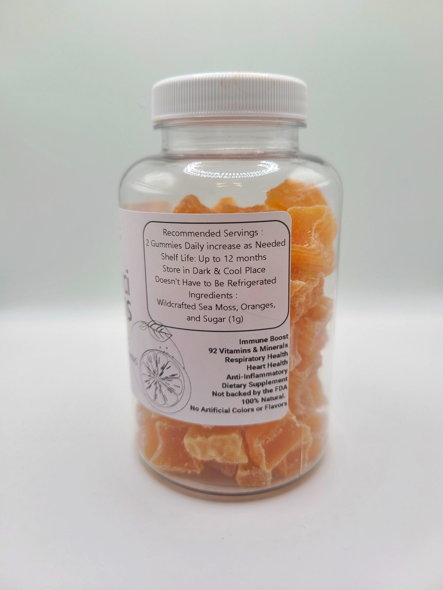 Vitamin C Sea Moss Gummies | Gelatin Free | Orange Flavor