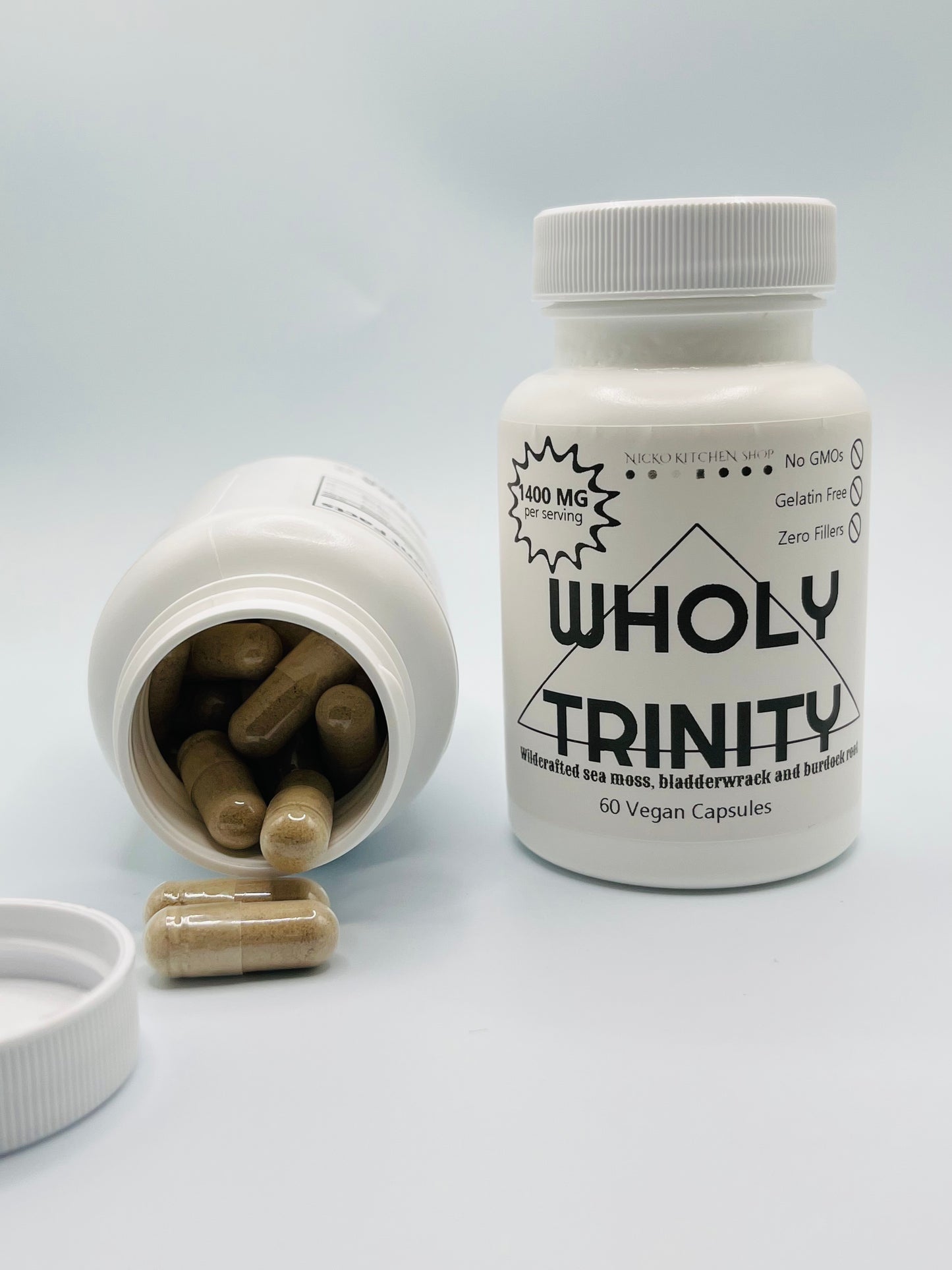 WholyTrinity Sea Moss Capsules | with Bladderwrack and Burdock Root | 60 pills